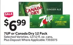 Stop&Shop 7UP or Canada Dry 12 Pack offer