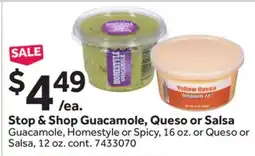 Stop&Shop Stop & Shop Guacamole, Queso or Salsa offer