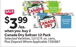 Stop&Shop Canada Dry Seltzer 12 Pack offer