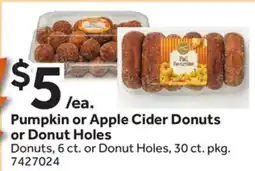 Stop&Shop Pumpkin or Apple Cider Donuts or Donut Holes offer