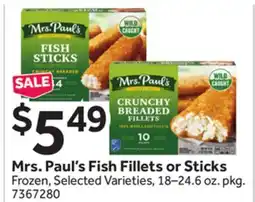 Stop&Shop Mrs. Paul's Fish Fillets or Sticks offer