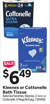 Stop&Shop Kleenex or Cottonelle Bath Tissue offer