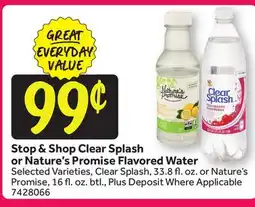 Stop&Shop Stop & Shop Clear Splash or Nature's Promise Flavored Water offer