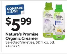 Stop&Shop Nature's Promise Organic Creamer offer