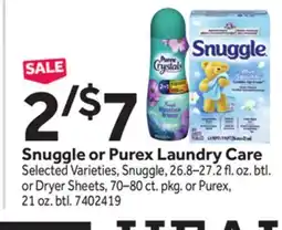 Stop&Shop Snuggle or Purex Laundry Care offer