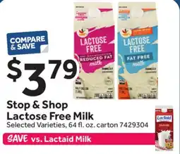 Stop&Shop Stop & Shop Lactose Free Milk offer