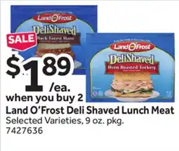 Stop&Shop Land O'Frost Deli Shaved Lunch Meat offer