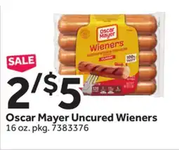 Stop&Shop Oscar Mayer Uncured Wieners offer