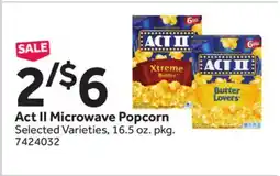Stop&Shop Act II Microwave Popcorn offer
