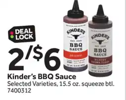 Stop&Shop Kinder's BBQ Sauce offer