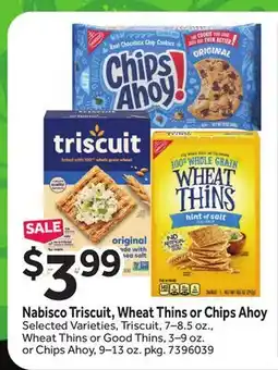 Stop&Shop Nabisco Triscuit, Wheat Thins or Chips Ahoy offer