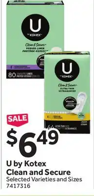 Stop&Shop U by Kotex Clean and Secure offer