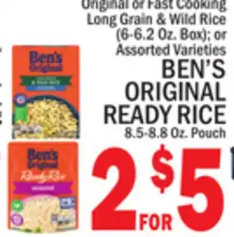 C Town BEN'S ORIGINAL READY RICE 8.5-8.8 Oz. Pouch offer