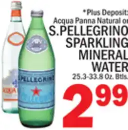 C Town S. PELLEGRINO SPARKLING MINERAL WATER offer