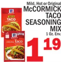 C Town McCORMICK TACO SEASONING MIX offer