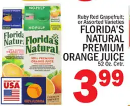 C Town FLORIDA'S NATURAL PREMIUM ORANGE JUICE offer