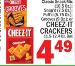 C Town CHEEZ-IT CRACKERS 11.5-12.4 Oz. Box offer
