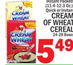 C Town CREAM OF WHEAT CEREAL, 24-28 Boxes offer