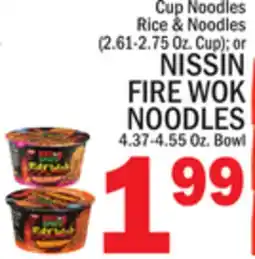 C Town NISSIN FIRE WOK NOODLES 4.37-4.55 Oz. Bowl offer