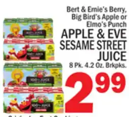 C Town APPLE & EVE SESAME STREET JUICE offer