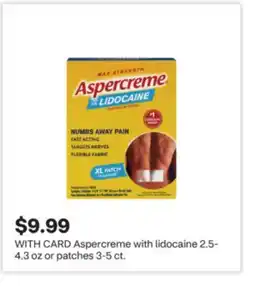 CVS Aspercreme with lidocaine 2.5-4.3 oz or patches 3-5 ct offer
