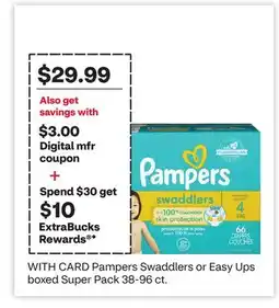 CVS Pampers Swaddlers or Easy Ups boxed Super Pack offer