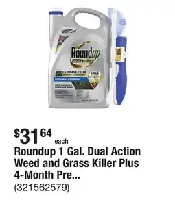 The Home Depot Roundup 1 Gal. Dual Action Weed and Grass Killer Plus 4-Month Preventer with Sure Shot Wand offer