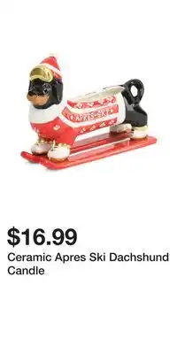 TJ Maxx Ceramic Apres Ski Dachshund Candle offer