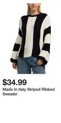 TJ Maxx Made In Italy Striped Ribbed Sweater offer