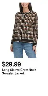 TJ Maxx Long Sleeve Crew Neck Sweater Jacket offer