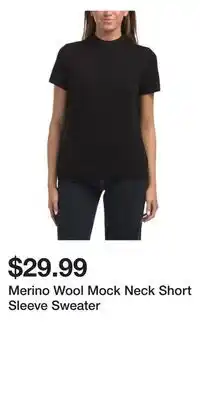 TJ Maxx Merino Wool Mock Neck Short Sleeve Sweater offer