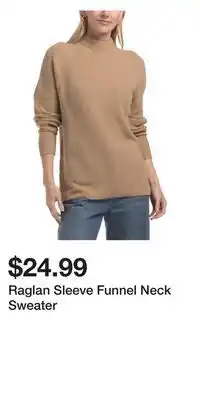 TJ Maxx Raglan Sleeve Funnel Neck Sweater offer