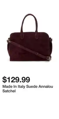 TJ Maxx Made In Italy Suede Annalou Satchel offer