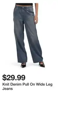 TJ Maxx Knit Denim Pull On Wide Leg Jeans offer