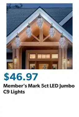 Sam's Club Member's Mark 5ct LED Jumbo C9 Lights offer