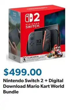 Sam's Club Nintendo Switch 2 + Digital Download Mario Kart World Bundle offer