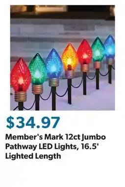 Sam's Club Member's Mark 12ct Jumbo Pathway LED Lights, 16.5' Lighted Length offer
