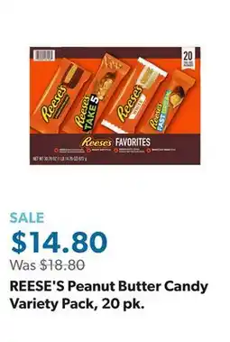 Sam's Club REESE'S Peanut Butter Candy Variety Pack, 20 pk offer