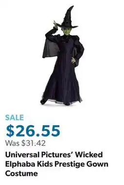 Sam's Club Universal Pictures' Wicked Elphaba Kids Prestige Gown Costume offer