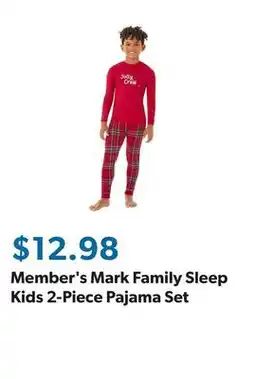 Sam's Club Member's Mark Family Sleep Kids 2-Piece Pajama Set offer