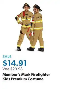 Sam's Club Member's Mark Firefighter Kids Premium Costume offer