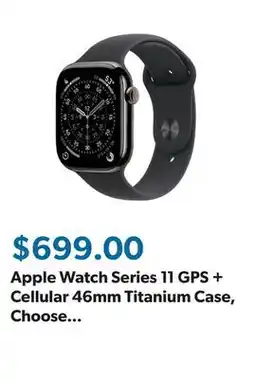 Sam's Club Apple Watch Series 11 GPS + Cellular 46mm Titanium Case, Choose Color and Size offer