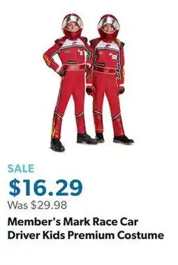 Sam's Club Member's Mark Race Car Driver Kids Premium Costume offer
