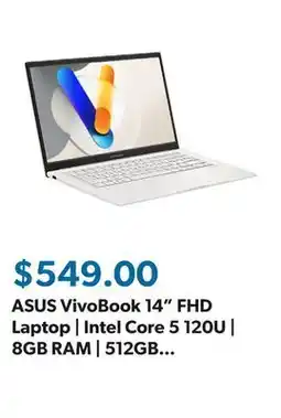Sam's Club ASUS VivoBook 14 FHD Laptop | Intel Core 5 120U | 8GB RAM | 512GB SSD | Windows 11, Choose Color offer