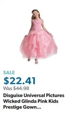 Sam's Club Disguise Universal Pictures Wicked Glinda Pink Kids Prestige Gown Costume offer