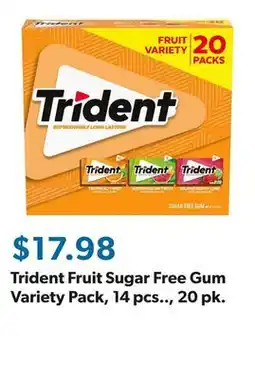 Sam's Club Trident Fruit Sugar Free Gum Variety Pack, 14 pcs.., 20 pk offer