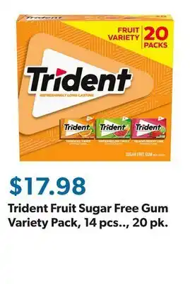 Sam's Club Trident Fruit Sugar Free Gum Variety Pack, 14 pcs.., 20 pk offer