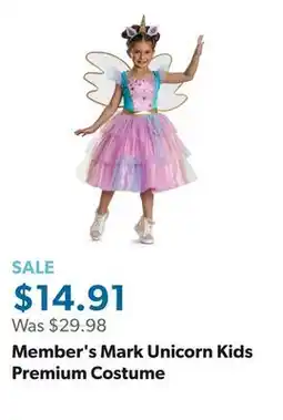 Sam's Club Member's Mark Unicorn Kids Premium Costume offer