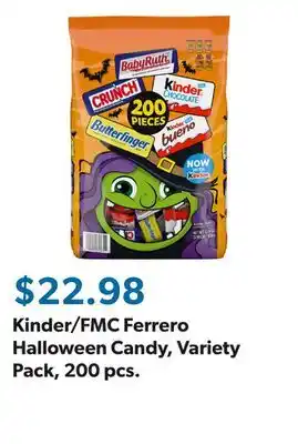 Sam's Club Kinder/FMC Ferrero Halloween Candy, Variety Pack, 200 pcs offer