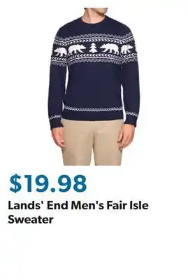 Sam's Club Lands' End Men's Fair Isle Sweater offer